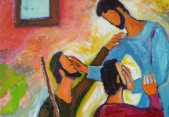 Jésus impose les mains à des malades/photo:evangile-et-peinture.org