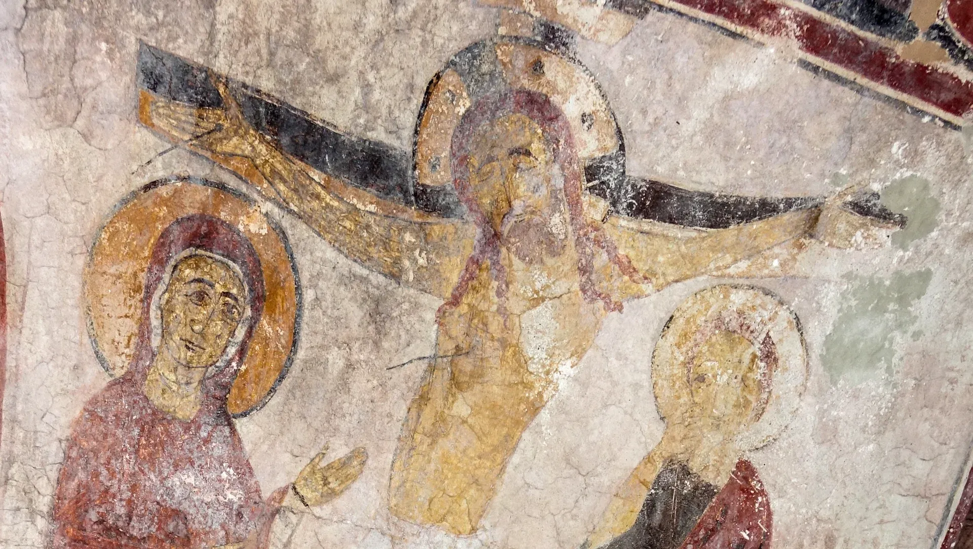 Fresque de la crucifixion au monastère de Gelati, en Géorgie