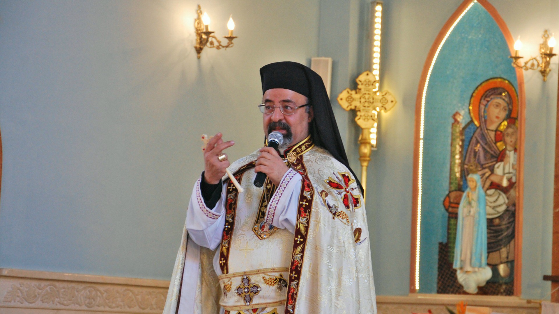 Egypte Mgr Ibrahim Isaac Sidrak, patriarche d'Alexandrie des coptes catholiques  (Photo: Jacques Berset) 