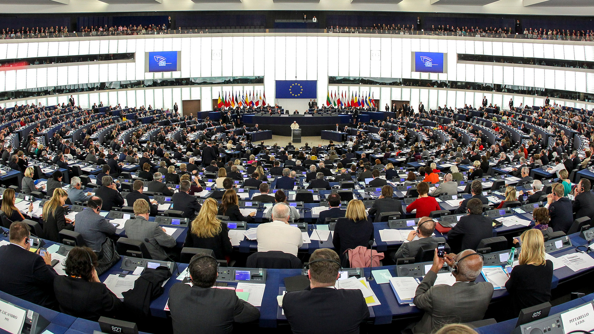 Le pape François lors de sa visite au Parlement européen, Strasbourg, novembre 2014 (photo: flickr/photosmartinschulz/CC BY-NC-ND 2.0)