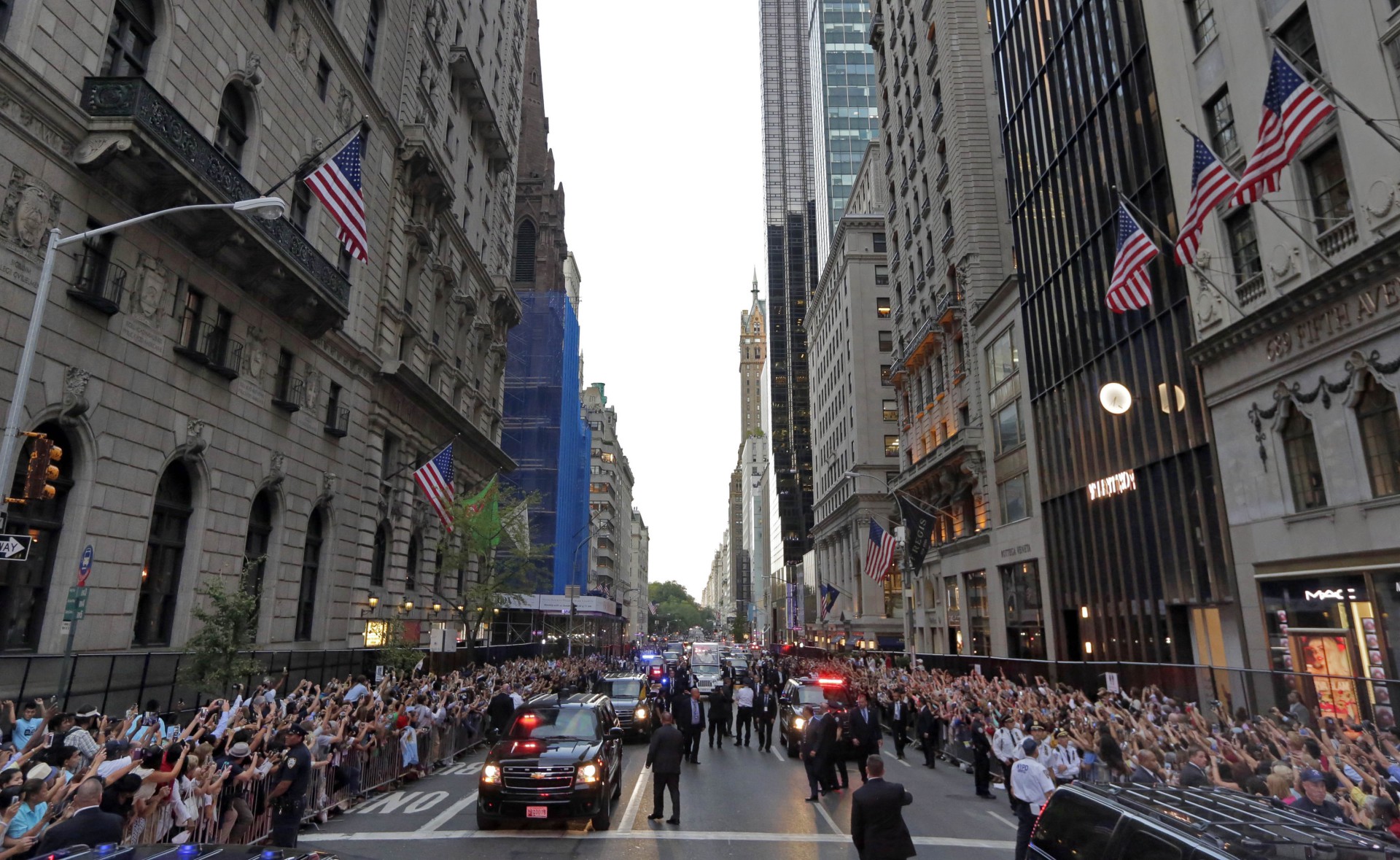 Le pape François dans les rue de New York (photo Keystone) 