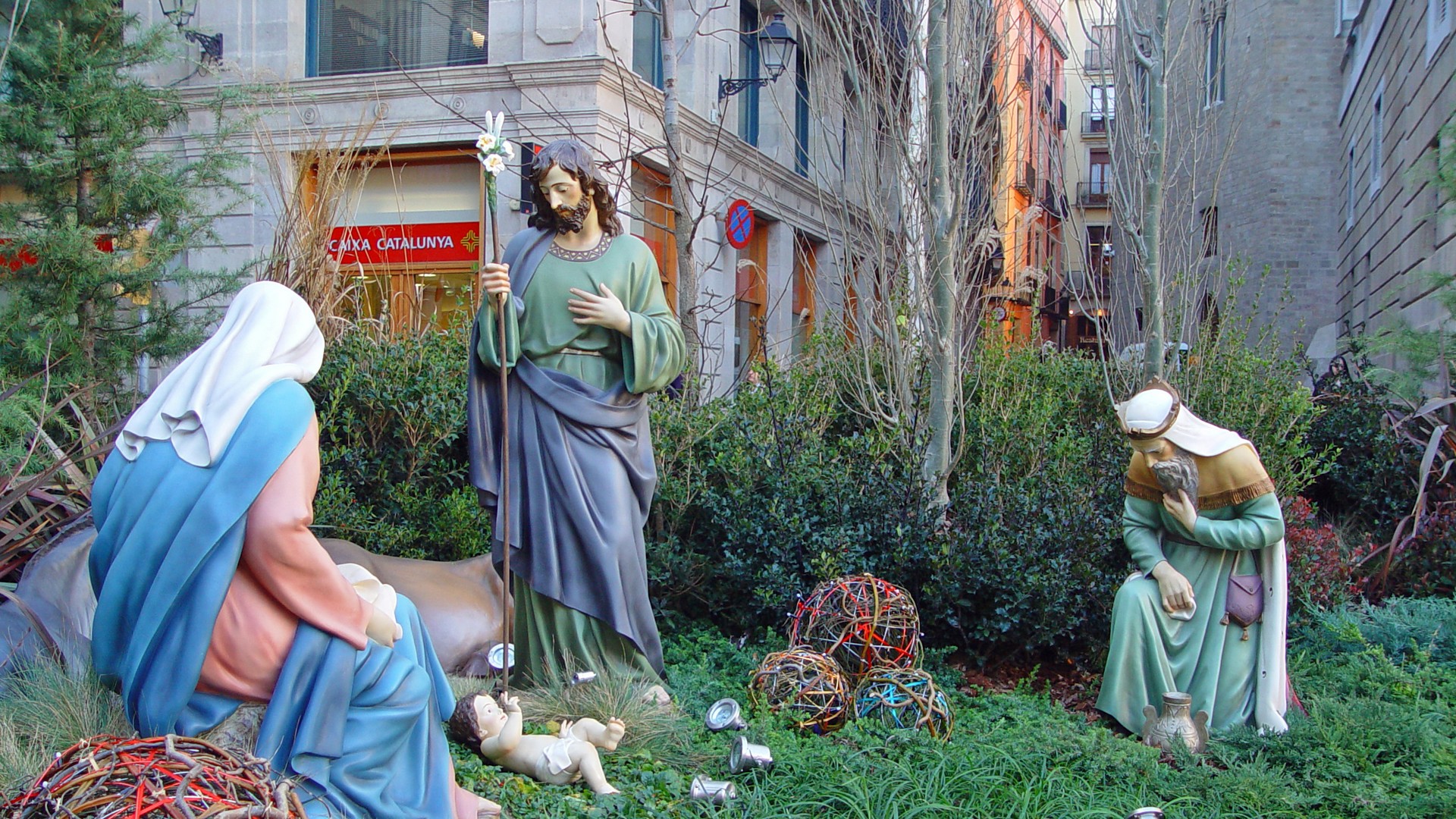 Crèche de Noël en plein air à Barcelone (photo wikimedia commons Etan J. Tal CC BY 3.0)