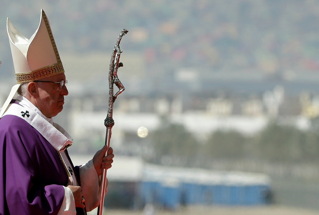 A Ecatepec, le pape a exhorté les catholiques à être en première ligne pour lutter contre les inégalités. (Photo: Keystone)