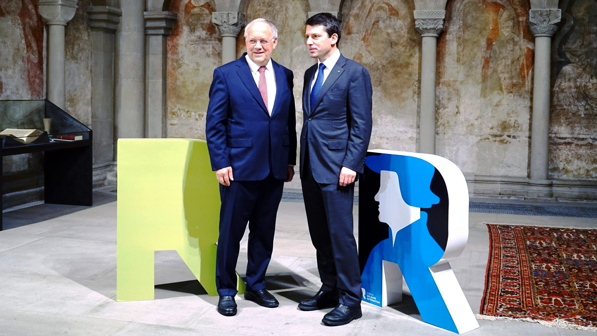 Le conseiller fédéral Johann Schneider-Ammann et le président de la FEPS Gottfried Locher (Photo: Georges Scherrer)