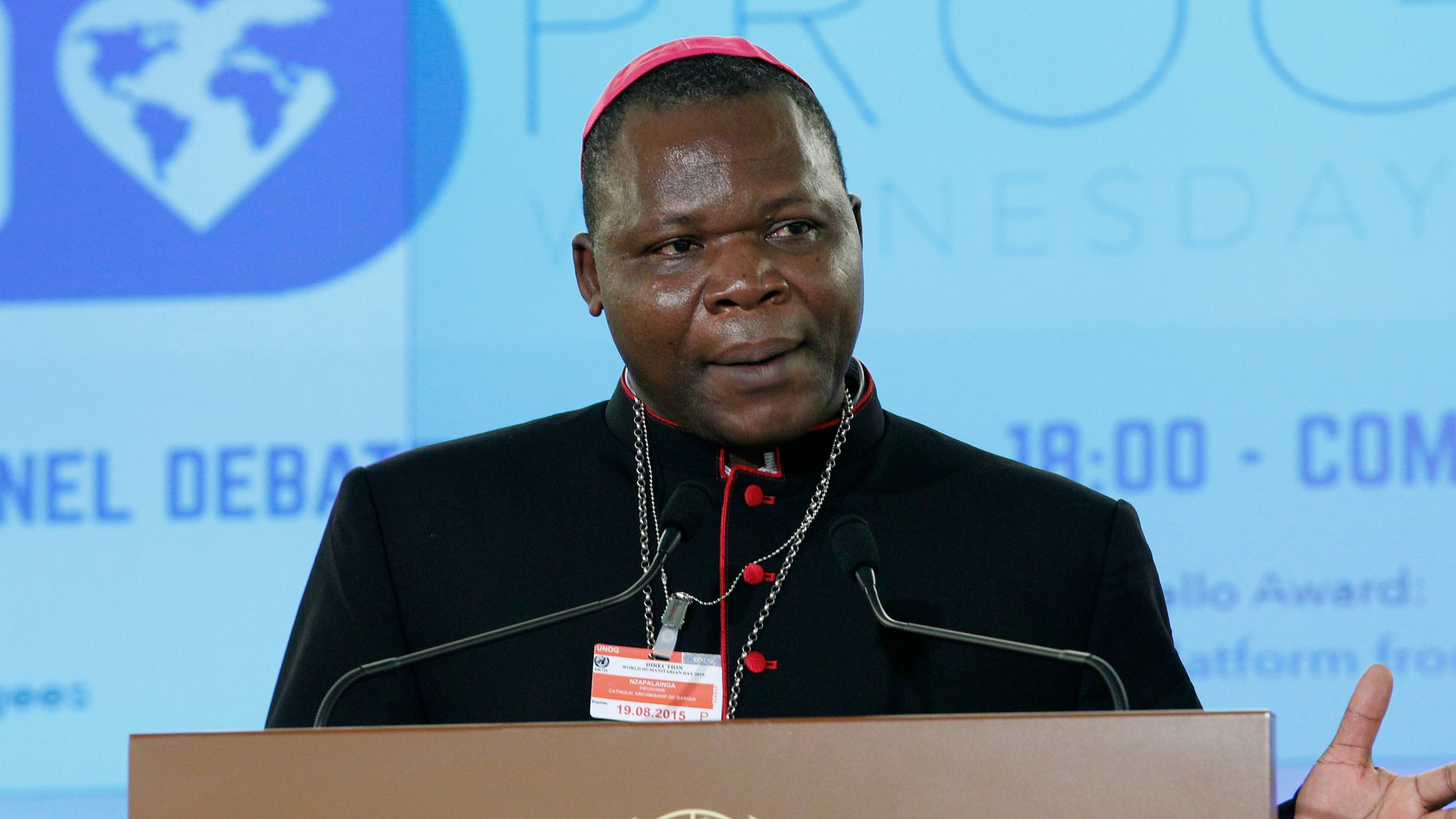 Le cardinal Dieudonné Nzapalainga, archevêque de Bangui, dénonce les seigneurs de la guerre (Photo: UN Geneva/Flickr/CC BY-NC-ND 2.0)