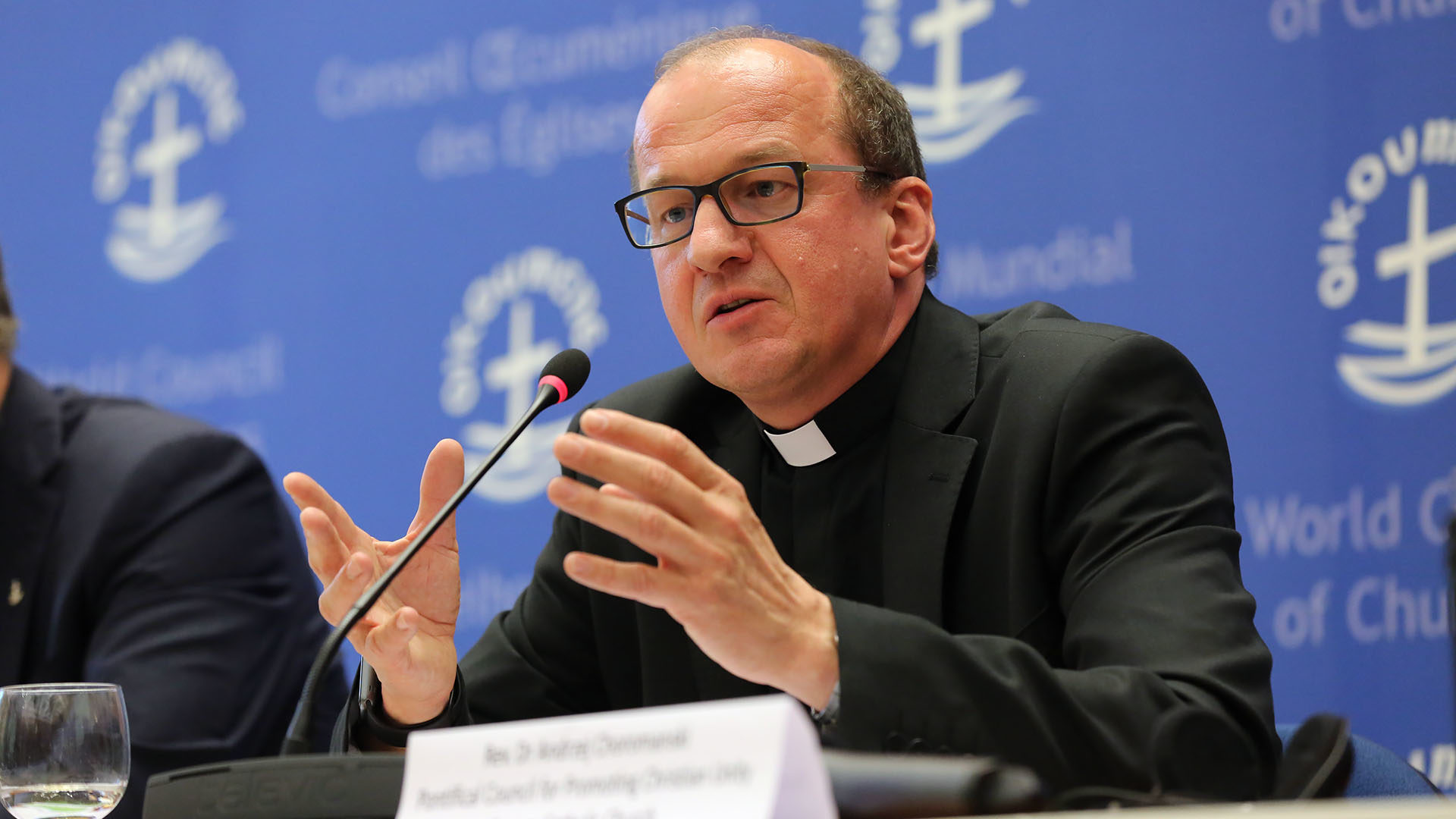 COE le 15 mai 2018. Père Andrzej Choromanski, du Conseil pontifical pour la promotion de l'unité des chrétiens. | © Bernard Hallet