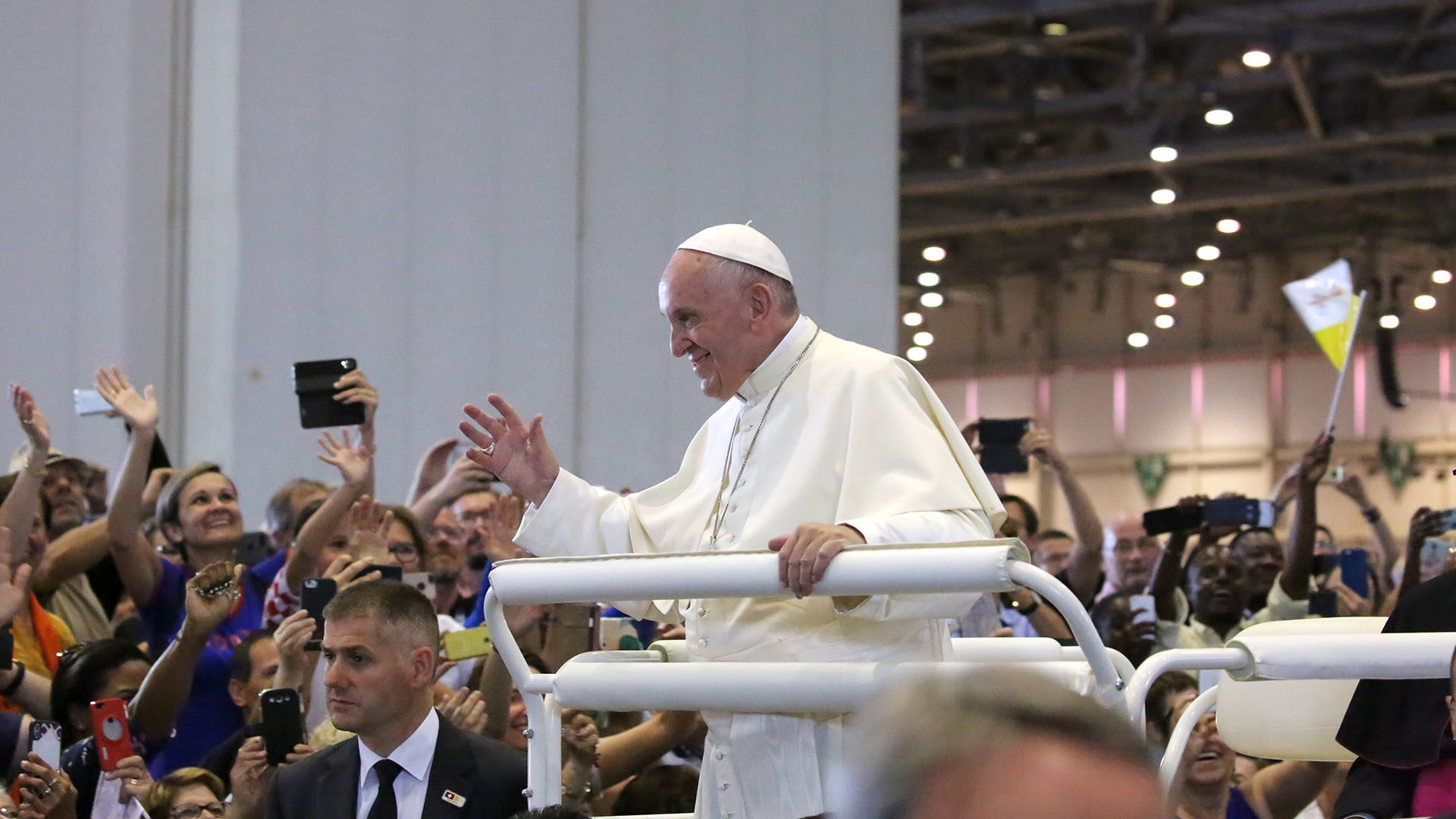 Le pape François à Palexpo lors de la messe du 21 juin 2018 | © Bernard Hallet.