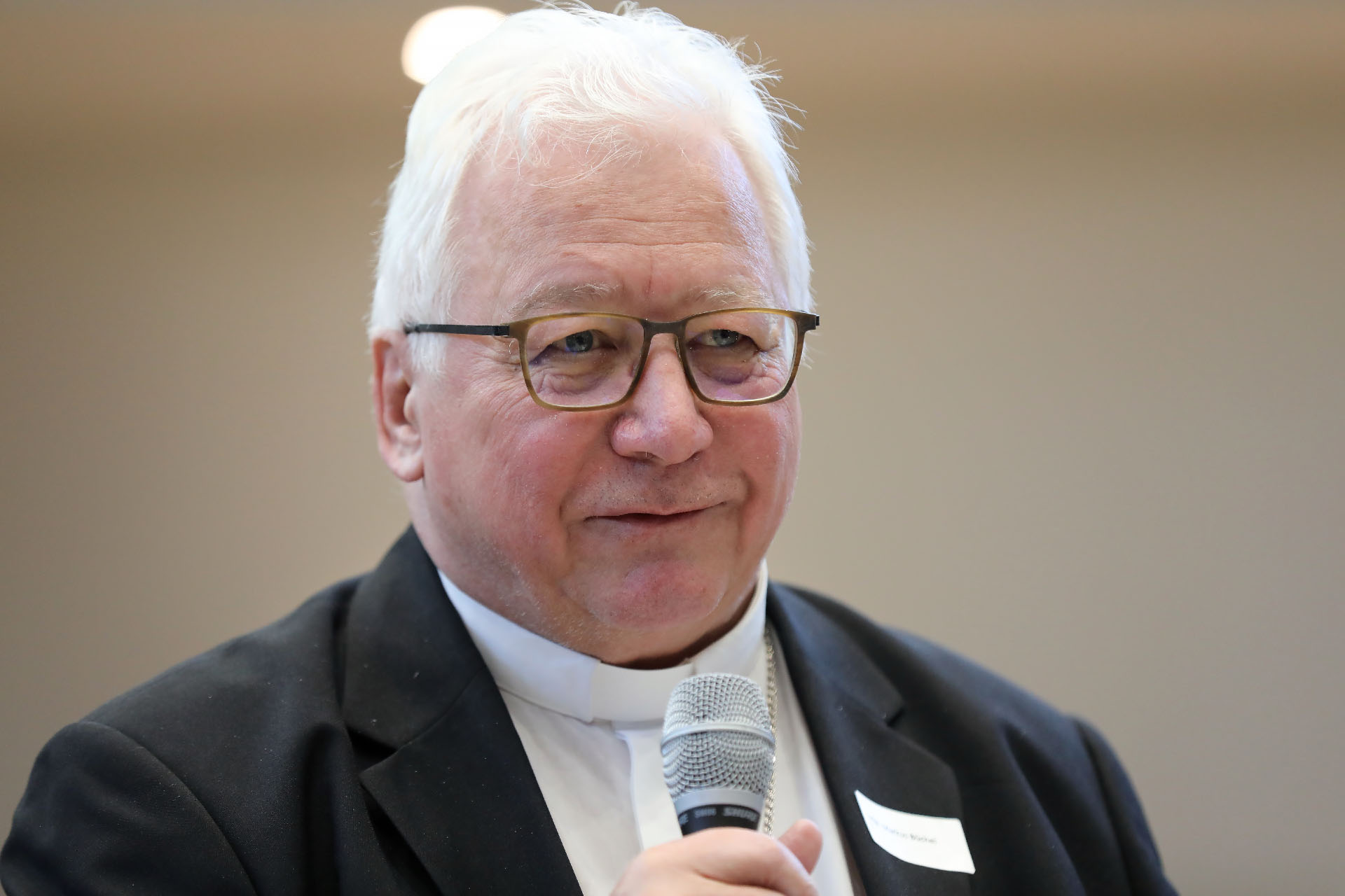 Berne le 19 mars 2024. Mgr Markus Büchel lors de la rencontre sur la synodalité avec le cardinal Mario Grech | © Bernard Hallet