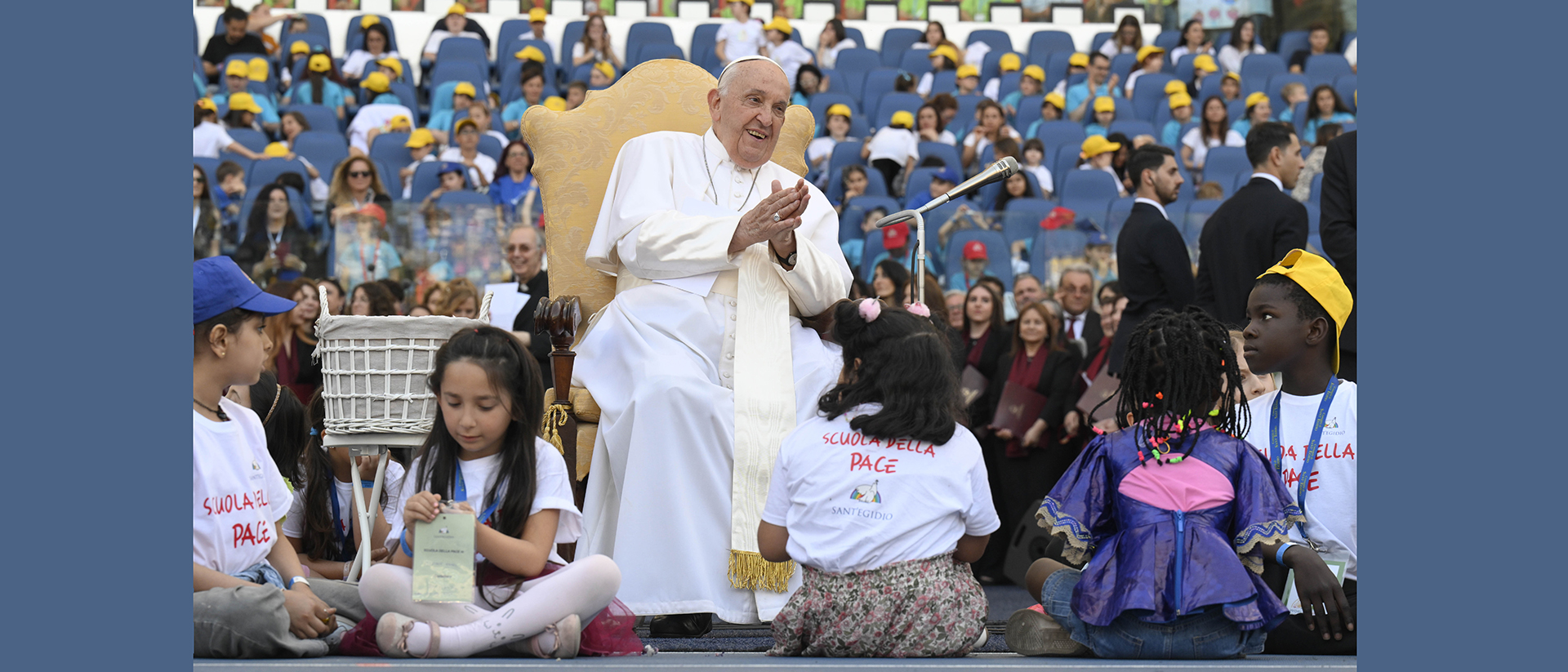 Le pape a animé la première Journée mondiale des Enfants, en 2024, au stade de Rome | © Vatican Media 