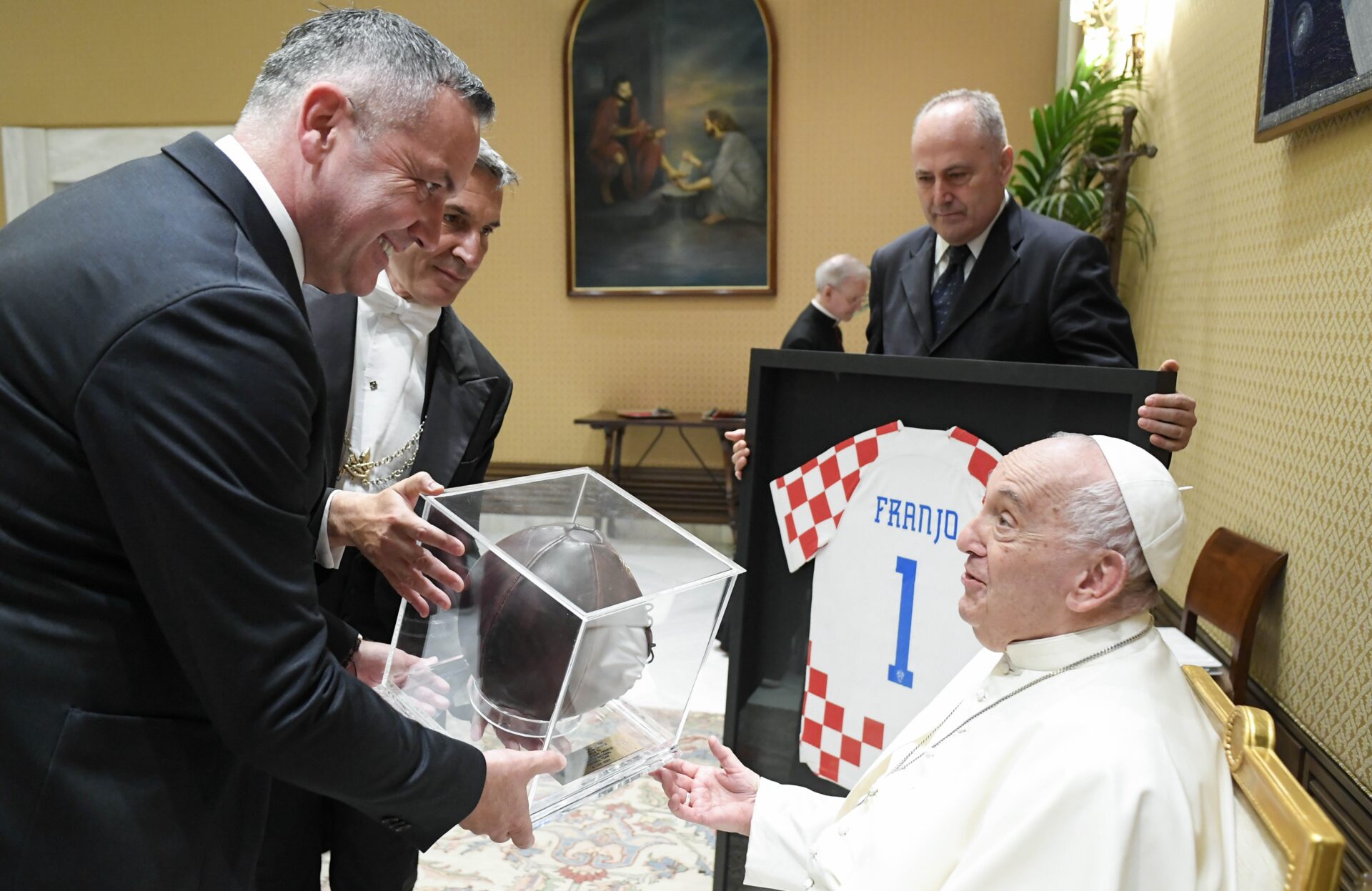 Le pape a reçu l'équipe de foot de Croatie, 5 juin 2024 | © Vatican media