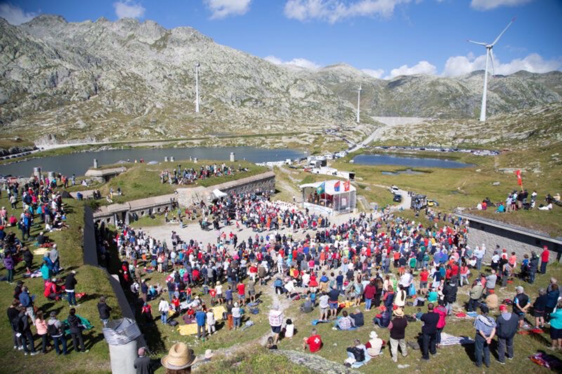 Une messe précédente du 1er août au col du St-Gothard | © Bruno Boccaletti (RSI)