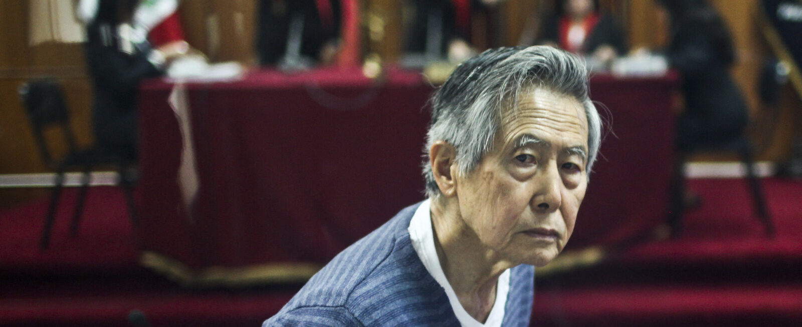 De nombreux Péruviens dénoncent une volonté des partis de droite de protéger l'ancien président Alberto Fujimori (sur la photo), accusé de crimes contre l'humanité | © Ernesto BENAVIDES / AFP / KEYSTONE