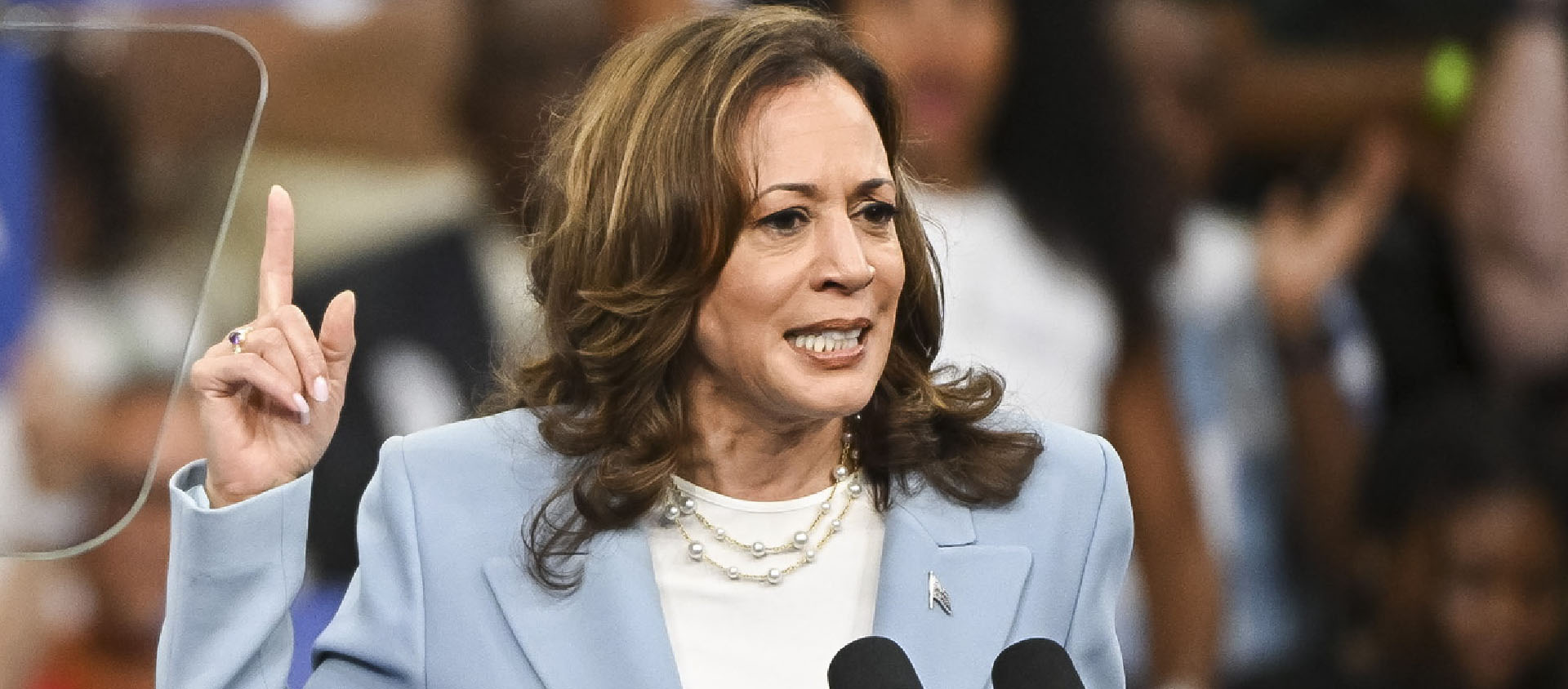 Kamala Harris, ici en meeting à Atlanta le 30 juillet, promet d'inscrire le droit à l'avortement dans la Constitution si elle est élue | © Keystone/EPA/Edward M. Pio Roda