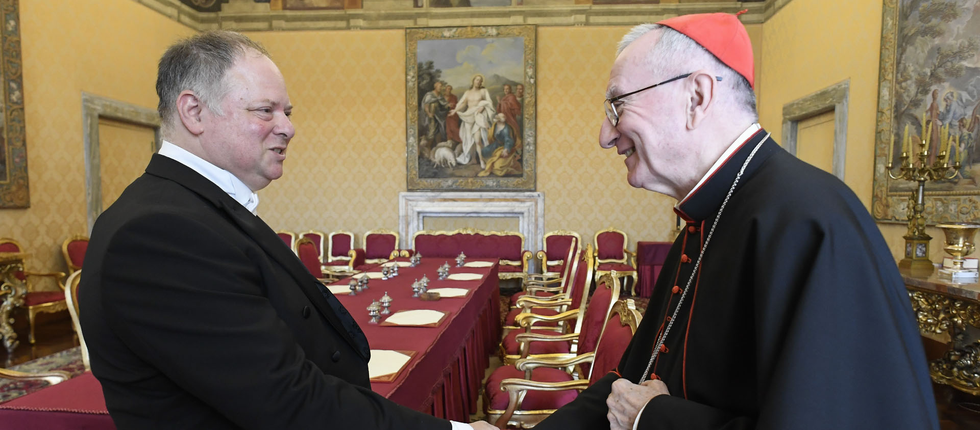 Yaron Sideman a également rencontré le cardinal Parolin, secrétaire d'Etat du Saint-Siège | © Vatican Media