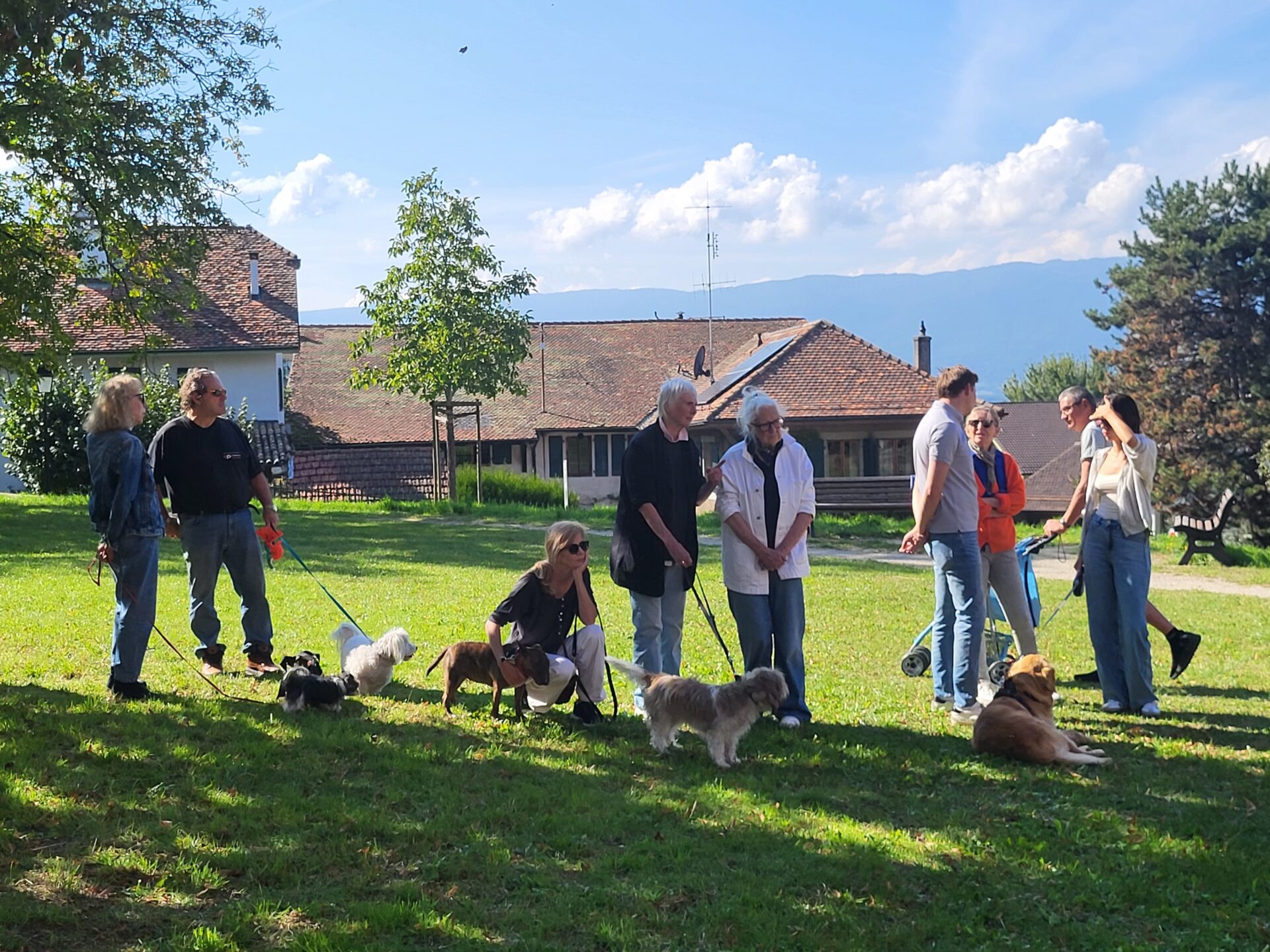 Peu à peu, maîtres et animaux gagnent le parc en vue de la bénédiction | © Lucienne Bittar