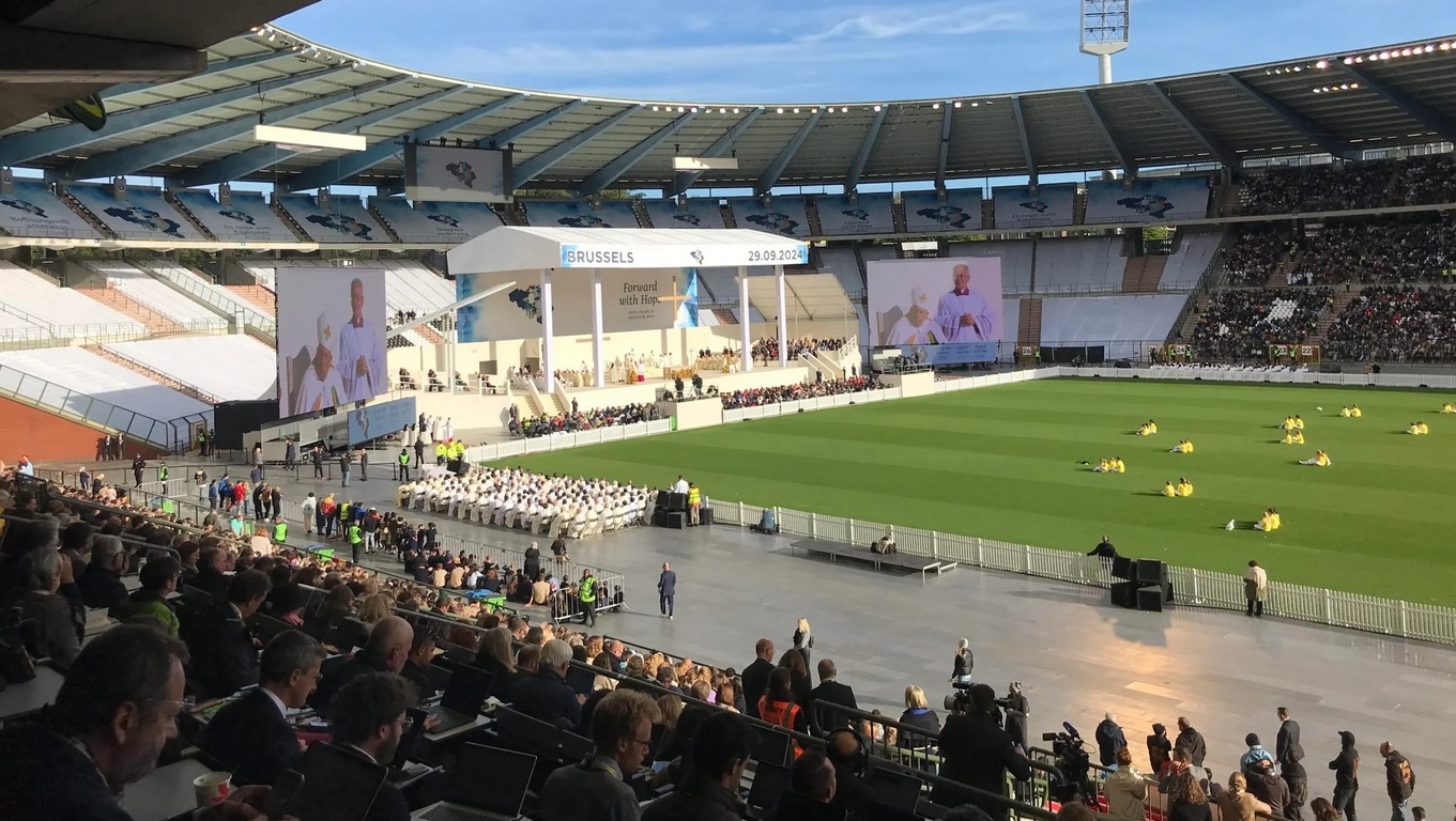 40'000 personnes ont prié avec le pape au Stade du Roi Baudouin | © Hugues Lefèvre, I.MEDIA 