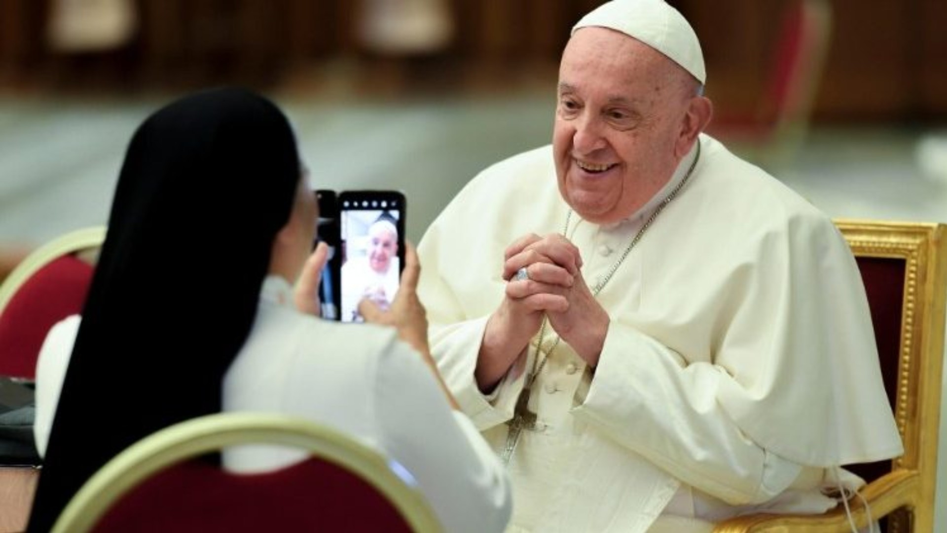 Le pape François lors de la XVIe Assemblée générale du Synode sur la synodalité  | ©  Vatican Media