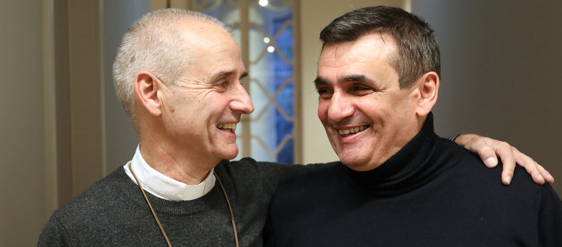 Le cardinal Jean-Paul Vesco et le pasteur Samuel Amédro se sont retrouvés à Genève le 17 janvier 2025 | © Bernard Hallet