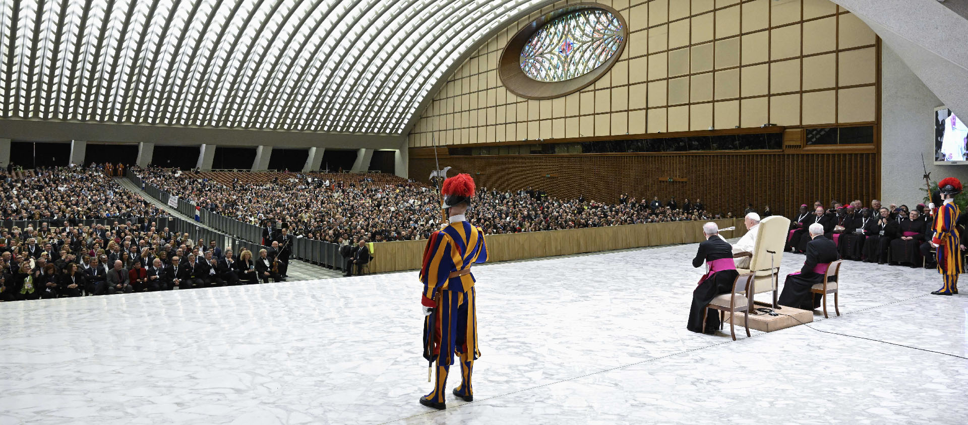 6000 journalistes ont écouté le pape à la salle Paul VI | © Vatican Media